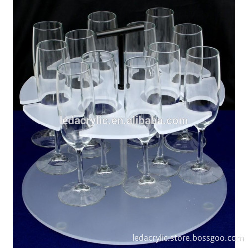 led acrylic shot glass tray